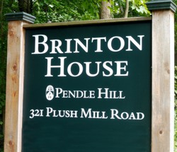 Sign at the Brinton House Entrance road
